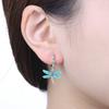 Серьги из серебра S925 с цирконием, бабочка, градиентная стрекоза, для женщин, подарок на день рождения