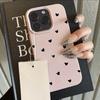 Милый черный чехол-сердечко с текстурой личи для iPhone 17 Air 16 e 15 14 13 12 11 Pro Max Plus SE, мягкий чехол