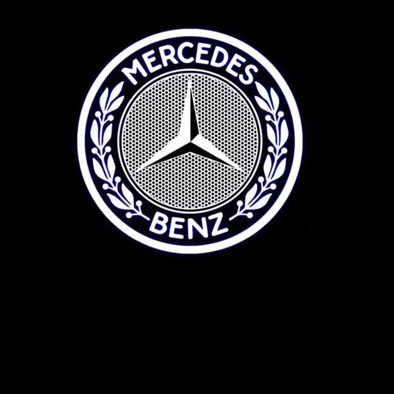 Для Mercedes Benz 2 шт. Светодиодный проектор двери автомобиля с приветственным светом, значок эмблемы автомобиля для Mercedes Benz C-Class CLK SLK SLR W203 W2