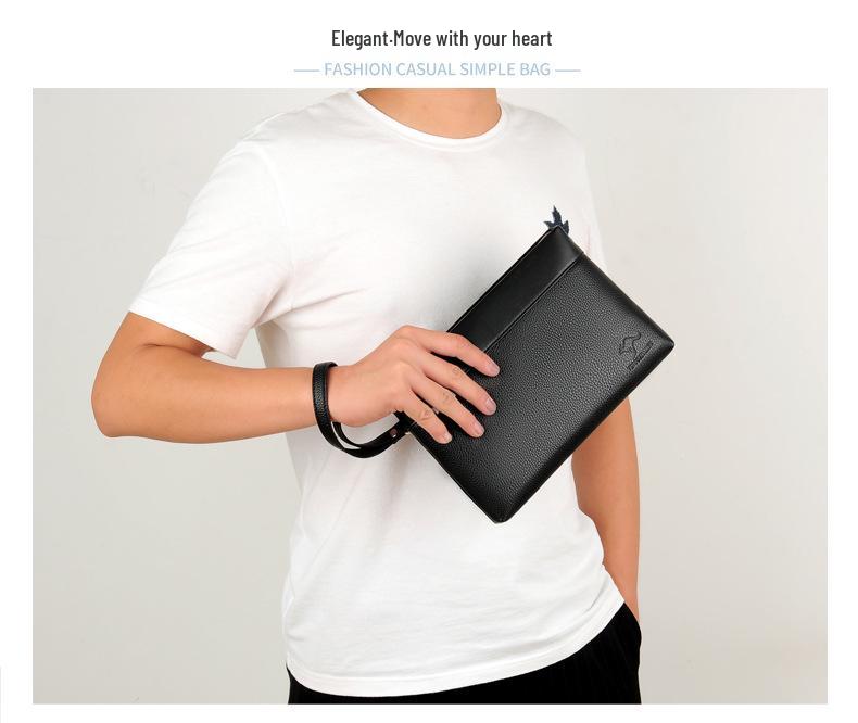 Мужской клатч-кошелек из мягкой кожи большой вместимости - Модная повседневная сумка и сумка-конверт