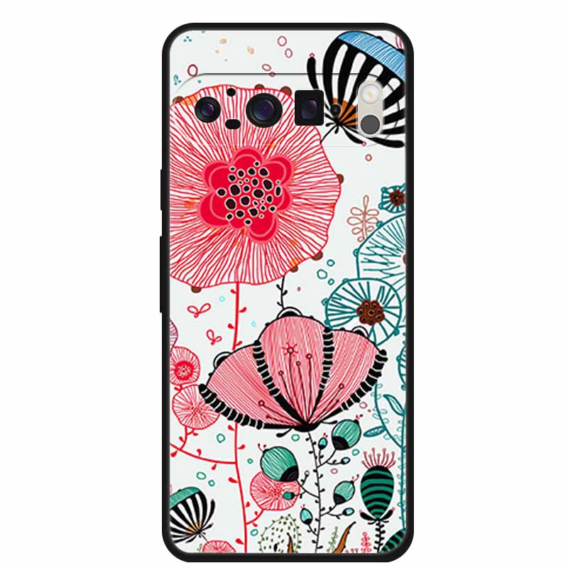 3D Тисненая Крышка Для Google Pixel 9 Pro XL / Pixel 9 Pro / Чехол Pixel 9 Цветочный Рельеф Мягкий Силиконовый Чехол Для Google Pixel 9