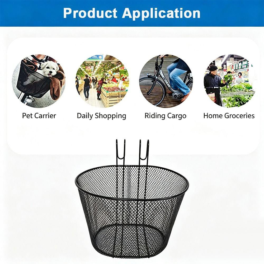 Iron Bike Front Basket Black E-Scooter E-bike Basket High Quality Bicycle Front Handlebar Basket