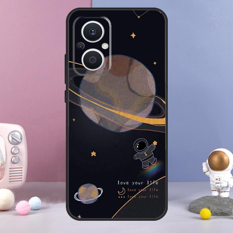 Чехол с астронавтом и космическим кораблем для OPPO Reno 8 Lite 11F 12F 13F 14F 10 11 12 13 14 Pro OPPO Find X9 X5 X6 X8 Pro