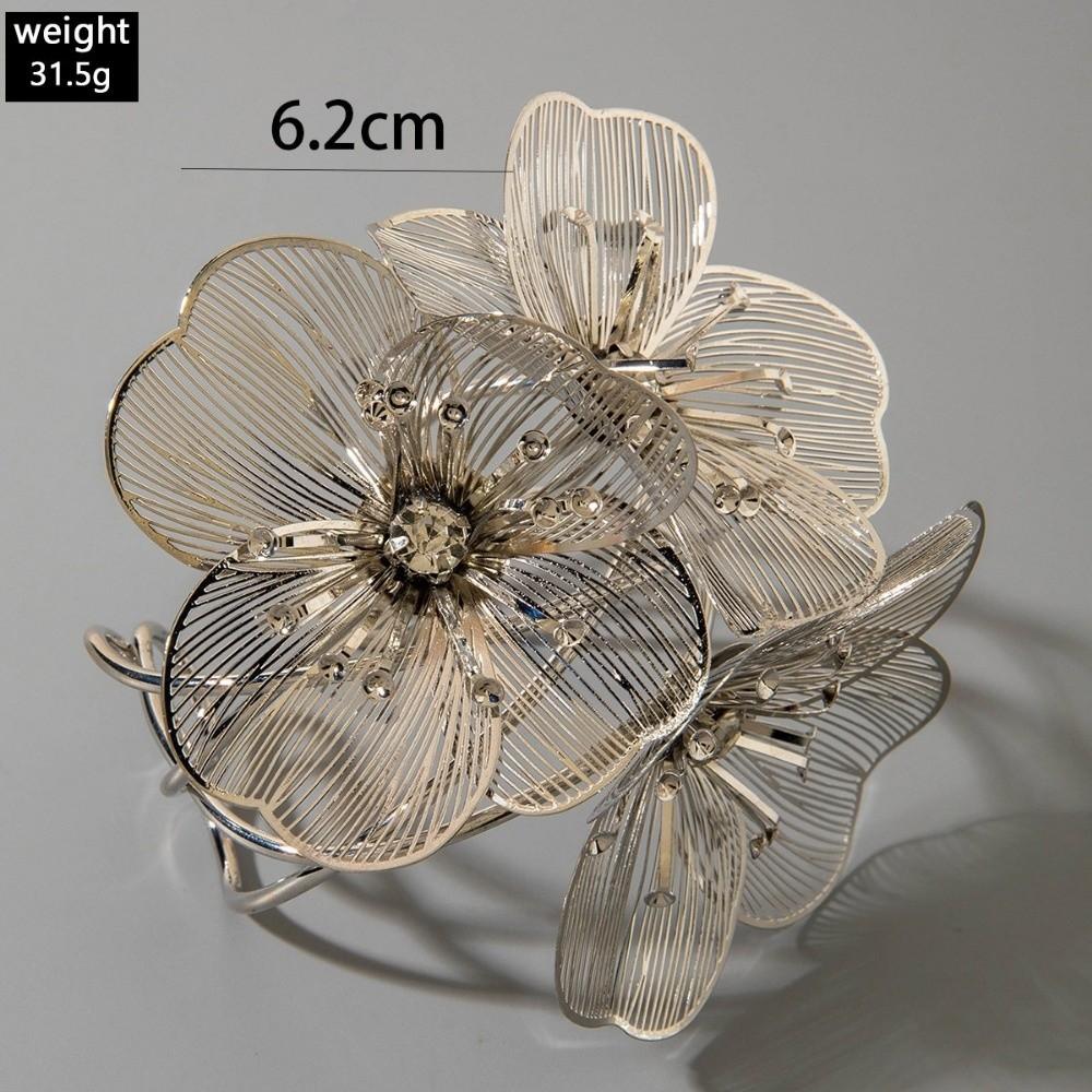 Irregular Hollow Bracelet Exaggerated Floral Bangle Opening Bracelet Wedding Party Accessories
