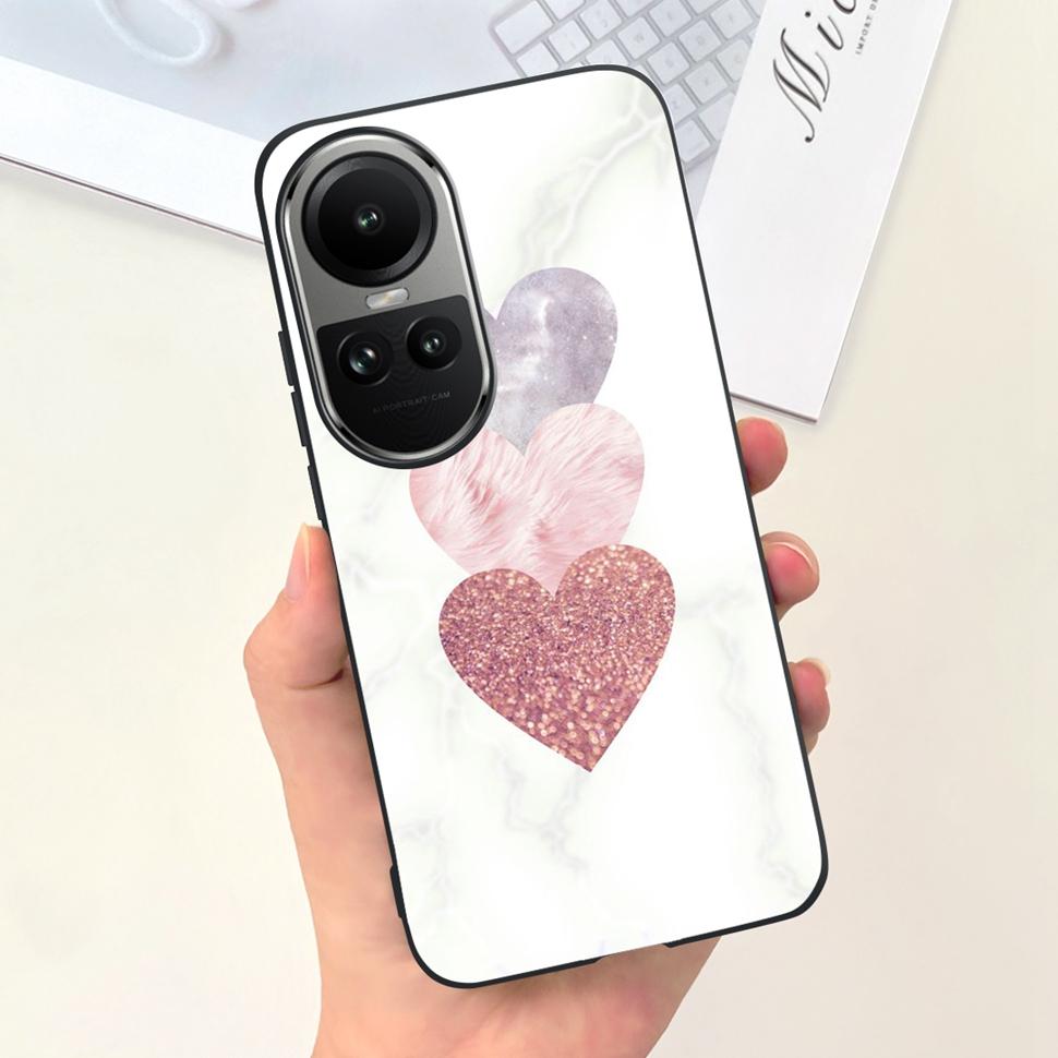 For Oppo Reno10 Case Luxury Colourful Painted Cover Soft Silicone Phone Case For Oppo Reno 10 Reno10 Pro 5G Back Cover Bumper
