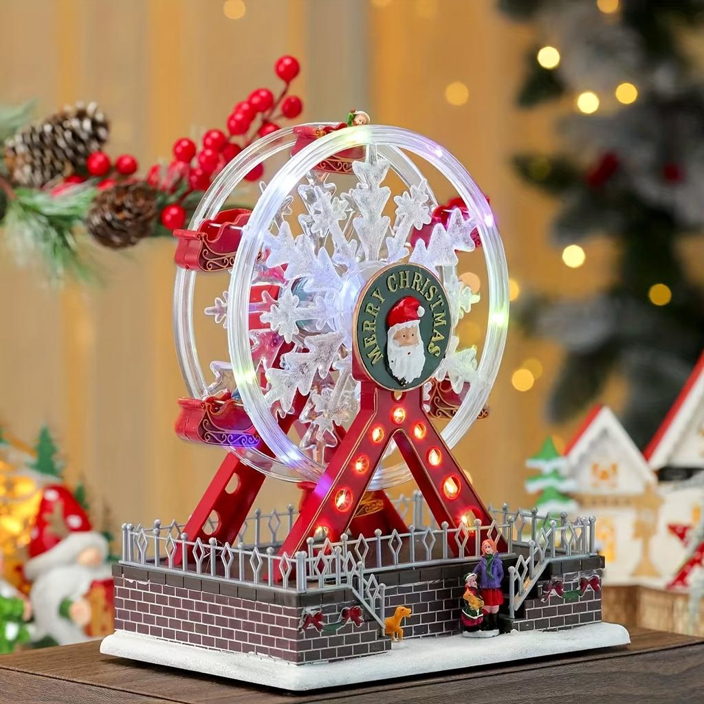 1pc Dreamy Rotating Glowing Ferris Wheel Music Box,Romantic Surprise for Christmas Tree,Creative Home Decor,Christmas Gift,Christmas Decorations Music