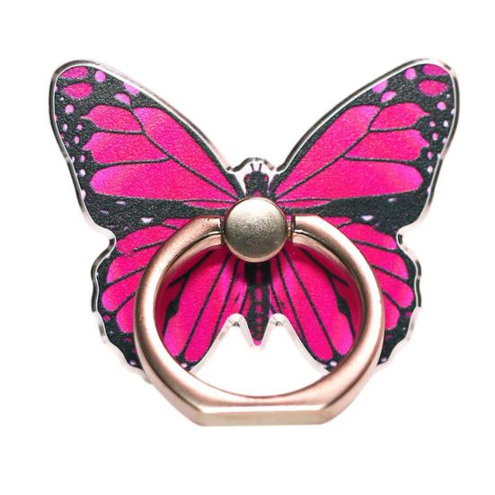 Самоклеящийся цветной держатель для телефона с гладким краем на 360 градусов и цветным кольцом для мобильного телефона с металлической ручкой-подставкой без бабочек