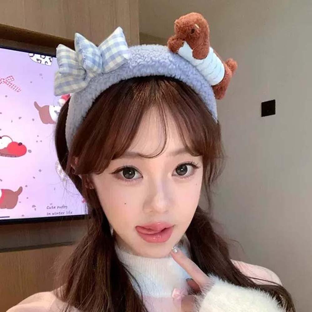 Hair Accessories Dachshund Hair Hoop Moon Cartoon Monkey Hairband Sweet Red Plush Headband Women