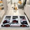 White Sport Car Red Wheel Multi‑Frame Print Area Rug Non‑Slip Rectangular Floor Mat Auto Fan Decor for Gaming Bedroom Living Room