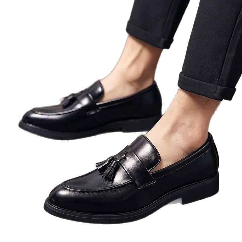 Four Seasons Новые мужские деловые повседневные кожаные туфли с кисточками в британском стиле с заостренным носком и рукавом One Pedal Loafers Мужские