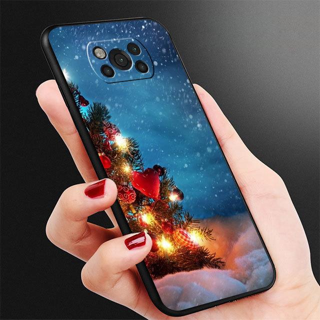 Черный чехол для Samsung Galaxy M13 M12 M22 M23 M33 M52 M32 5g M31 M30s M51 M31s M11 M31 Prime, милый чехол с рождественской елкой