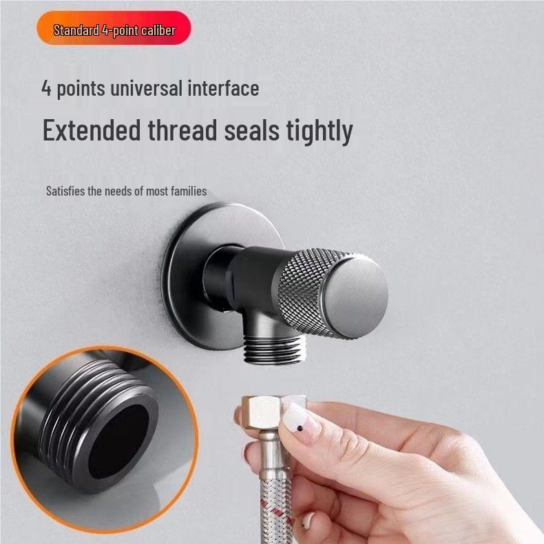 Угловой клапан из нержавеющей стали цвета «оружейный серый» - Запорный клапан для водонагревателя горячей/холодной воды с медным сердечником для туалета.