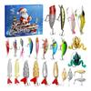 Fishing Advent Calendar 2025 for Men 24 Days Christmas Countdown with 24 Fishing Lures Baits Set Xmas Gift for Dad Boyfriend Fishermen