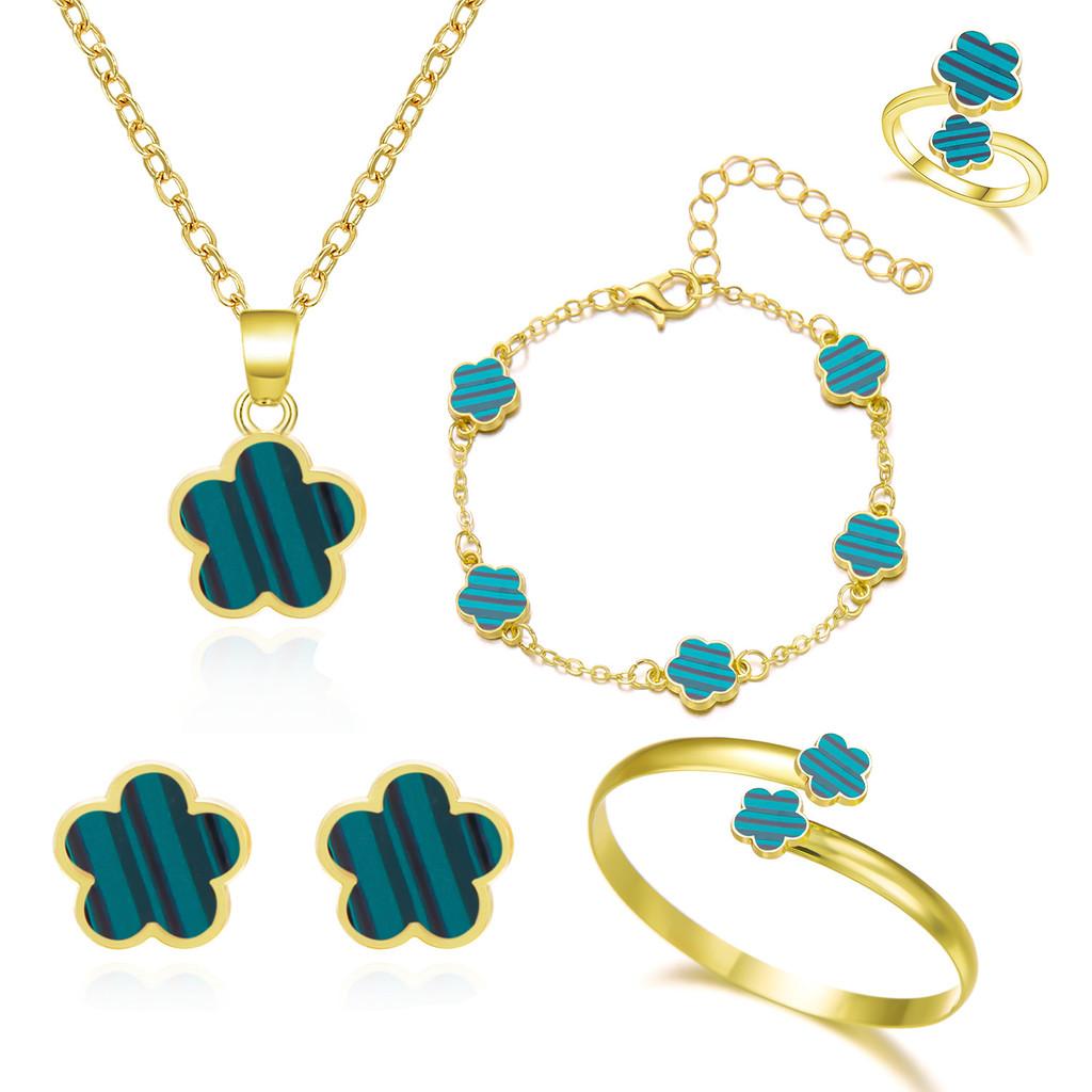 Floral Petals Jewelry Set For Women With Alloy And Plate Material Perfect For Gift Occasions
