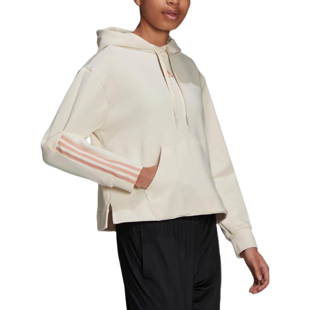 adidas Толстовка с 3 полосками Essentials, толстовка с капюшоном, женские топы, белые H10238