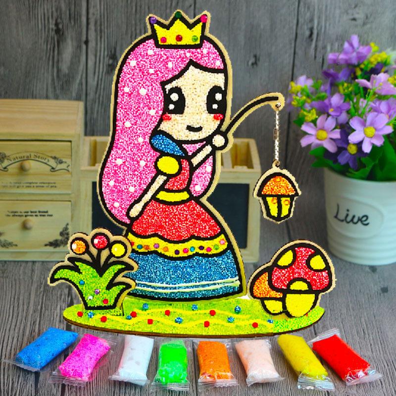 3D Wood Snowflake Clay Painting Children DIY Creative Colorful Mud Painting Board Art Painting Tool Child