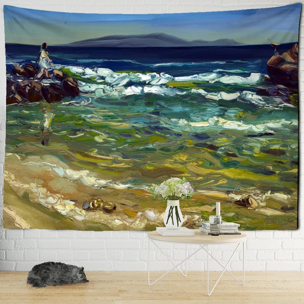 Oil Painting Forest Decoration Tapestry Bedroom Living Room Tapestry Home Wall Decoration Tapestry