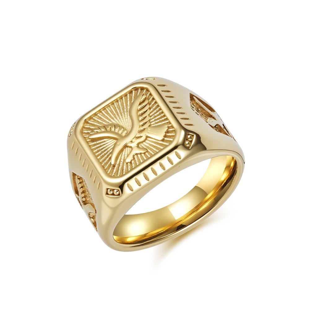 2026 Кольцо с орлом Кольцо Мужская индивидуальность Мода Позолоченное 18K золотом Ручные украшения