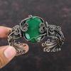 Faceted Zambian Emerald Gemstone Bangle Copper Wire Wrapped Cuff Bracelet Adjustable Bangle Handmade Copper Jewelry Stylish Bangle For Gift