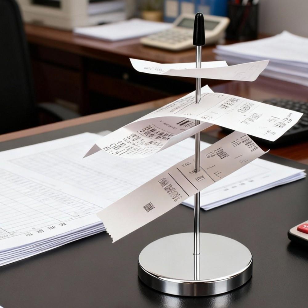 1/2Pcs Non-slip Paper Bill Fork Metal Receipt Ticket Spike Stand Order Receipt Holder Restaurant