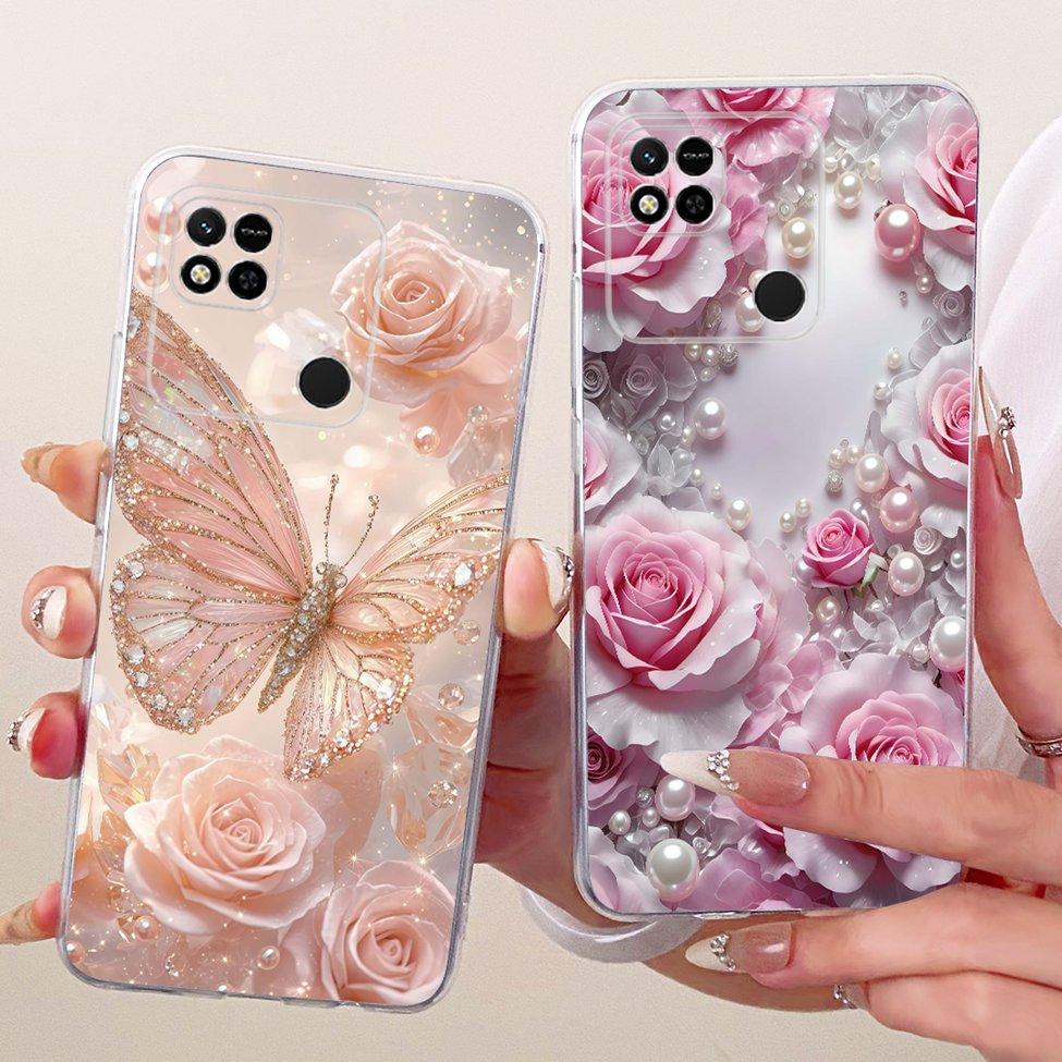 For Redmi 10A Case Cover Transparent Cute Cat Fashion Butterfly Funny Painted Casing 220233L2C 220233L2I 220233L2G
