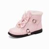 Зимние теплые флисовые меховые милые туфли в стиле Лолиты с бантом женские ботильоны для косплея Kawaii Princess Platform Girl Botas Plus Size 42 43