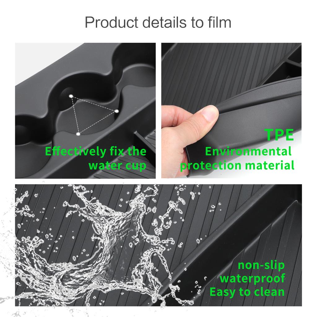 zkfan8 TPE Center Console Lower Layer Storage Box for RIVIAN R1T Car Central Tray Organizer Interior Tidying Practical Auto Accessories
