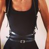 Faux Leather Body Bondage Harness Waist Suspenders Belt Straps Cage Belts Black