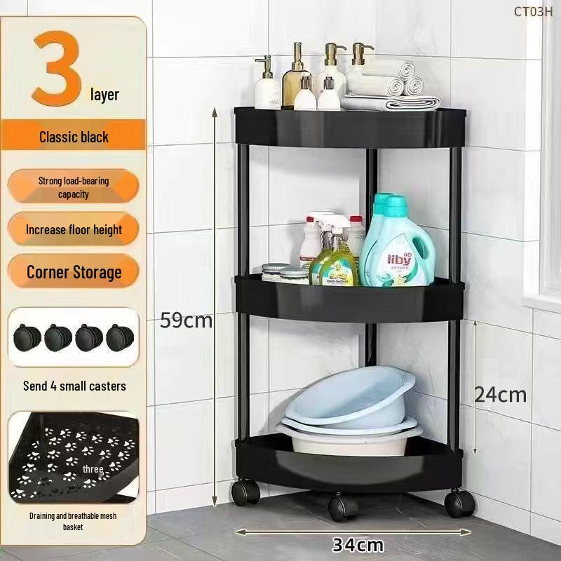 Треугольная многоярусная угловая полка для ванной комнаты, кухни, спальни и гостиной