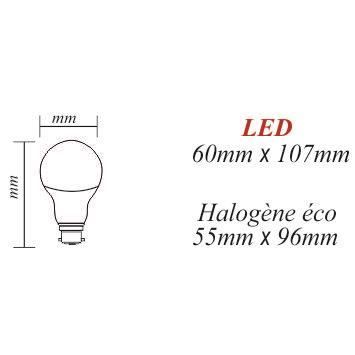 Ampoule LED B22 7.5W (equiv. 45W) 650Lm 3000K