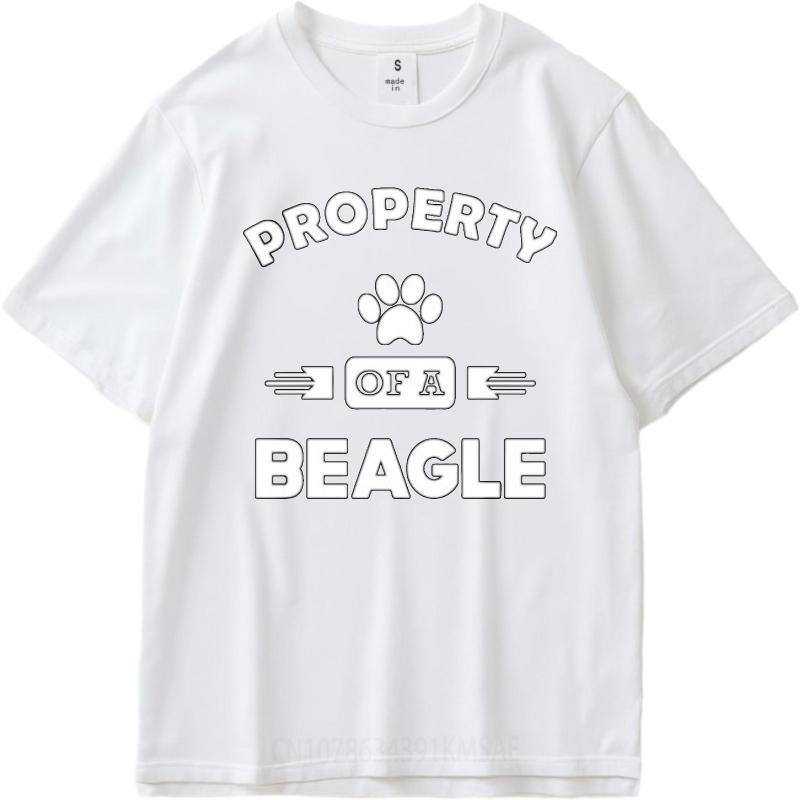 Top tees New Arrived For him summer tshirt Big size Property Of A Beagle Paw Print Retro For her Top tees Comfort Tshirt