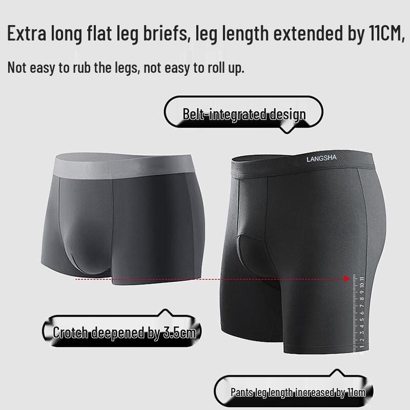 LANGSHA Мужские модальные антибактериальные боксеры-брифы, предотвращающие натирание