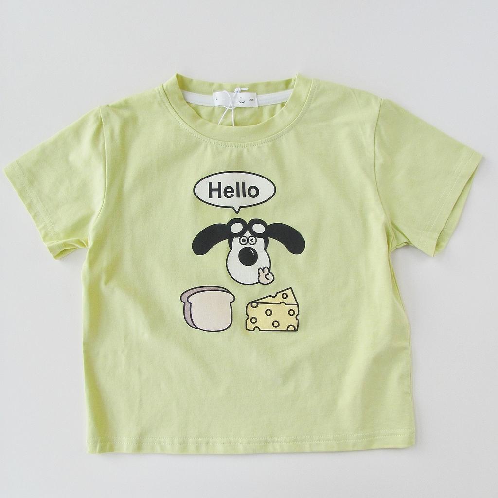Boys and Girls Soft Cotton T-shirt 2025 Summer Children's Sleeve T-shirt Loose Cartoon Absorb Sweat Breathable