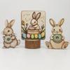 Wooden Easter Bunny Tiered Ornaments Rustic Cute Party Favors