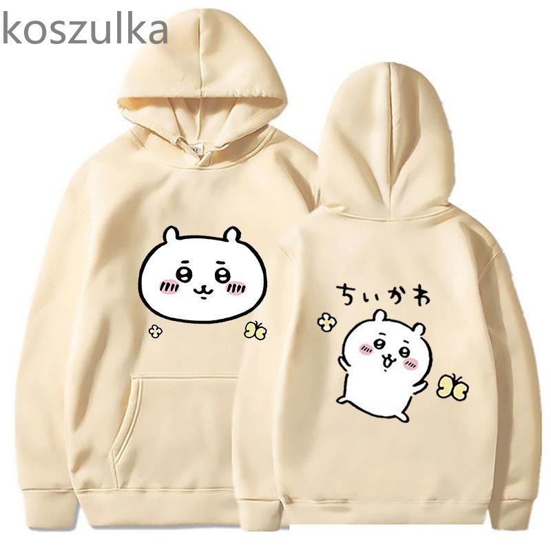 Модная толстовка с капюшоном в стиле аниме Chiikawa, уличная одежда, пуловер с принтом печати, унисекс, осенне-зимняя толстовка в стиле хип-хоп, одежда унисекс