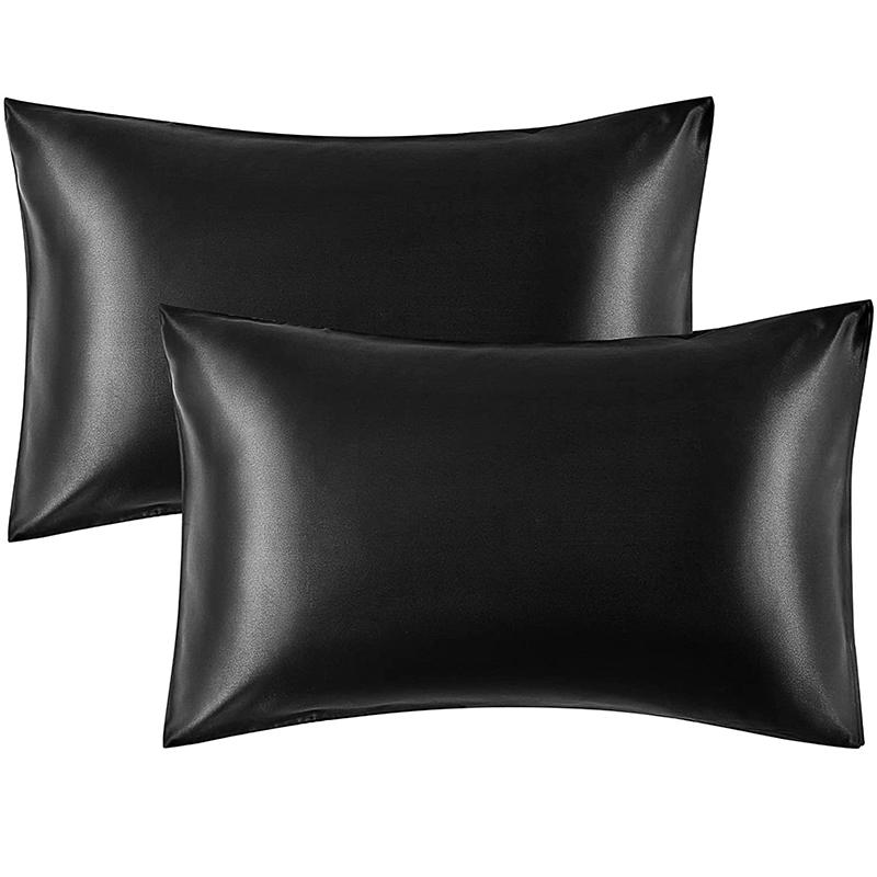 Набор из 2 атласных наволочек — воздушные шелковые наволочки для волос и кожи, 2 комплекта атласных наволочек с застежкой-конвертом