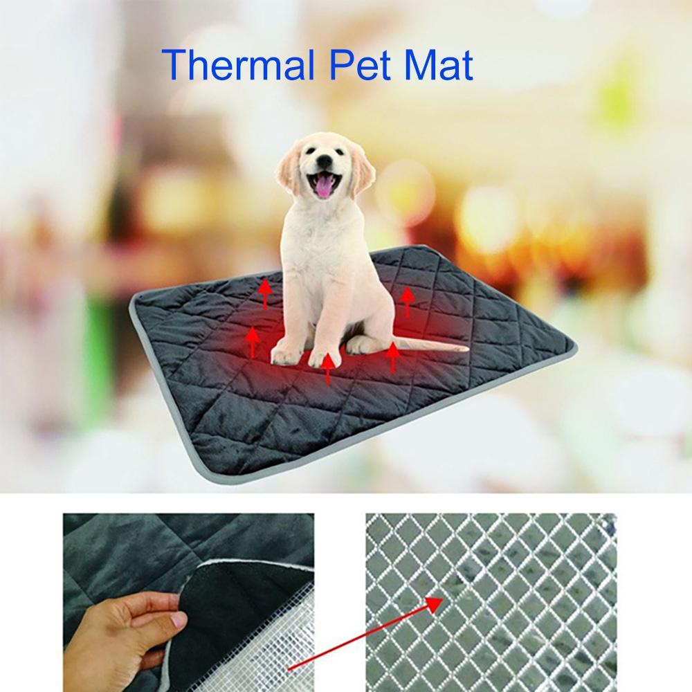 Самонагревающийся коврик для домашних животных Беспроводной самонагревающийся коврик для собак Моющийся самонагревающийся коврик для кошек Термальный коврик Одеяло для собак и кошек в холодную погоду