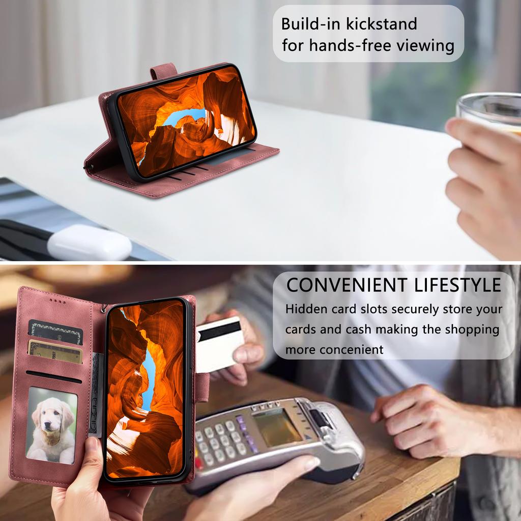 Чехол для iPhone 17 Pro Max с оттиснутым тотемом, текстурой кожи, кошелек, кожаная крышка для телефона с ремешком на руку