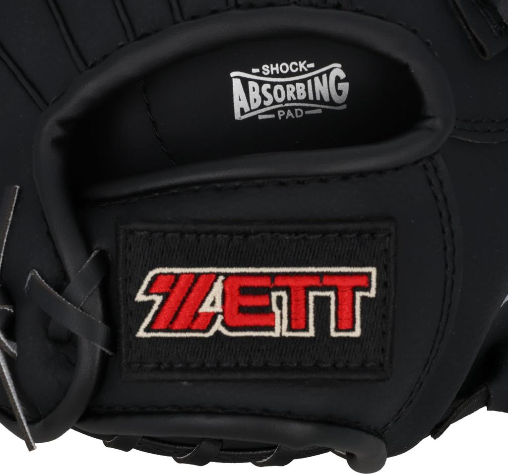 ZETT Catch Ball with Shock Absorbing elementary school BDG2112V Glove, Beginner's, Pads, 10.5-inch (for students), Right-Handed Throw, Black,