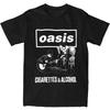 Футболка Cigarettes And Alcohol Летняя футболка O-Oasis Уличная одежда Хлопковая модная футболка для мужчин с короткими рукавами и принтом