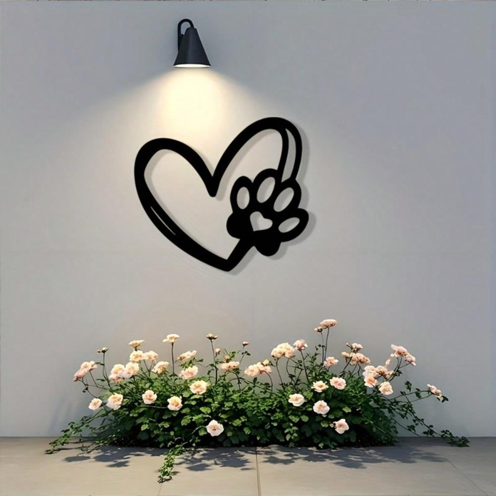 Metal Wall Art Pet Memorial Sculpture Dog Lover Gift Minimalist Black Iron Silhouette Indoor Outdoor Wall Decor