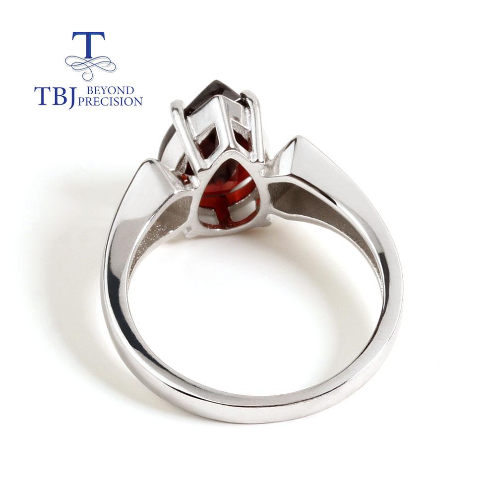 Bolaijewelry 100% натуральный красный гранат, комплект ювелирных изделий, драгоценный камень груша 8*12 мм, кольца, серьги, серебро 925 пробы, изысканные ювелирные изделия