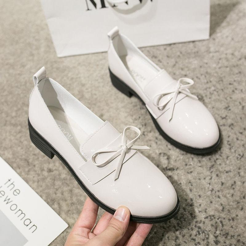 Осенняя кожаная обувь для женщин Кожаные мокасины Женская обувь Плоская рабочая обувь на низком каблуке Новая мода Женская обувь на платформе