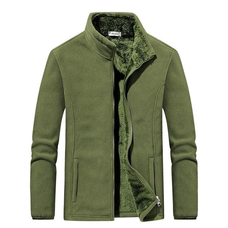 Мужская флисовая куртка Plus Velvet Thicken Stand Collar - Теплый свободный флисовый кардиган для осени и зимы