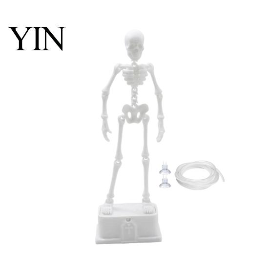 Fish Tank Skeleton Ornament Dancing Aquarium Bubbler, Air Bubbler with 1m Halloween Decorations Hose, for Decoration Holiday Gift