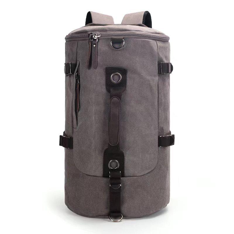 Canvas Backpack Men'S Trend Student School Bag Youth Travel Storage Bag Computer Large Capacity Backpack Crossbody Bag