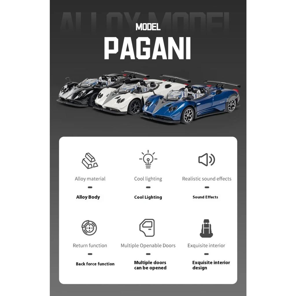 1/32 Pagani Zongta HP Alloy Model Sports Car, Desktop Ornament, The Best Collectible for Car Model Enthusiasts, Halloween Gift