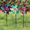 Plastic Windmill Colorful Garden Pinwheels Bird-Scaring Wind Spinner  Children