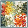 90*90cm Spring Full Bloom Flower Printed Small Square Scarf Women Foulard Hijabs For Holiday