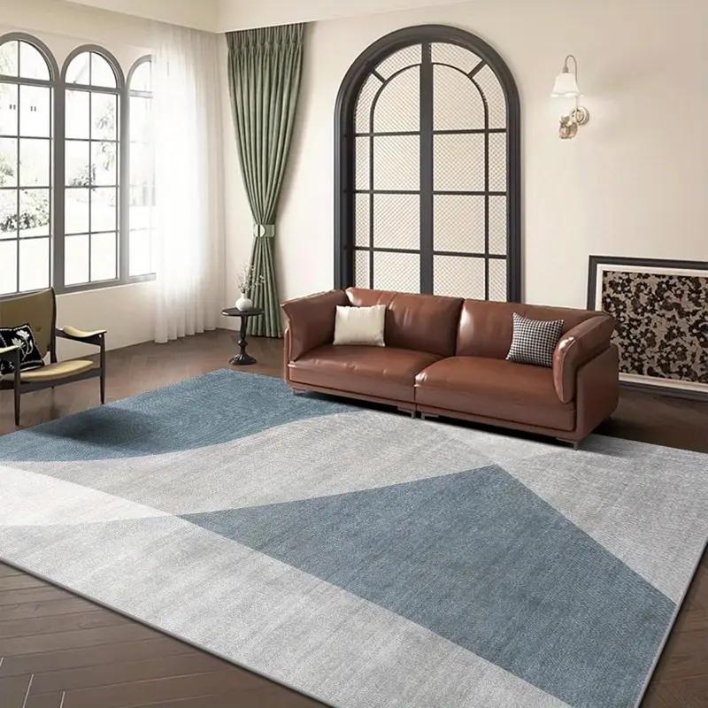 Minimalist Abstract Area Rug Gray White Patchwork Non-Skid Stain Resistant Durable Washable Floor Mat for Home Office